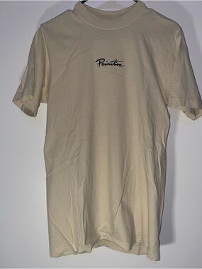 Primitive Cream Short Sleeve Script Logo Tee